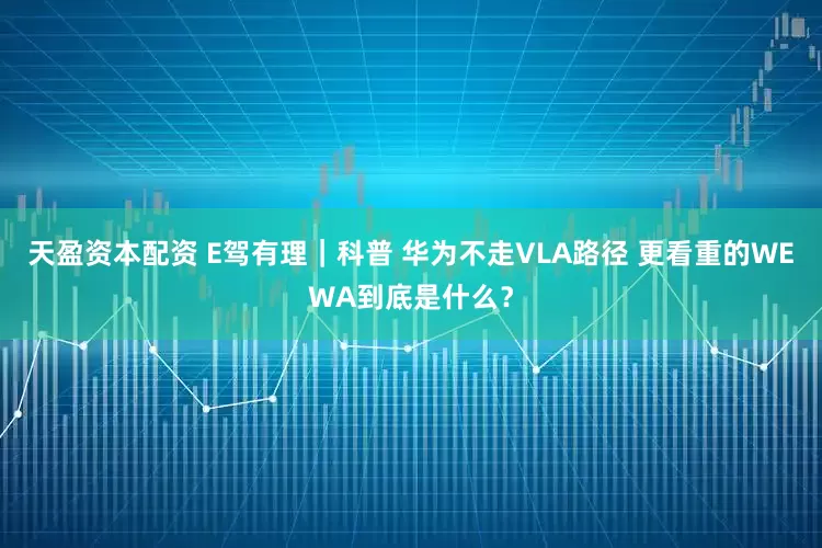 天盈资本配资 E驾有理｜科普 华为不走VLA路径 更看重的WEWA到底是什么？